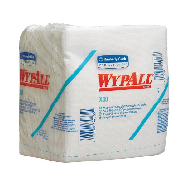 WYPALL* X60 Wischtücher 1/4 Falz, geprägt, weiß, 68 g/m² EU 6034002