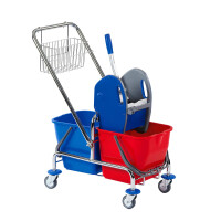 Doppelfahrwagen mit Deichsel, Korb 25 L SOLID – DOFA 25 DK