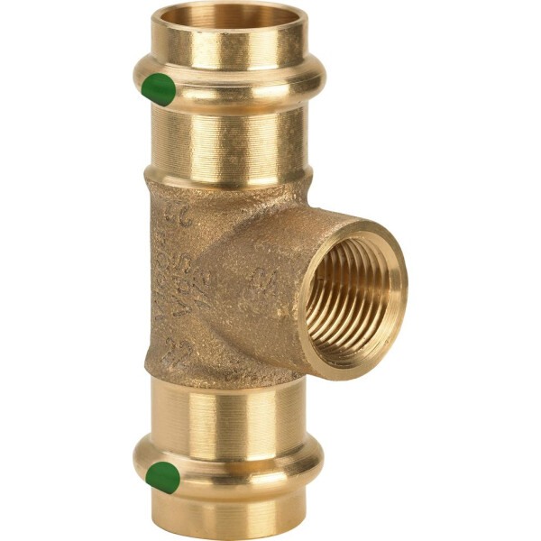 Viega T-Stück mit SC Sanpress 2217.2 in 18 mm x Rp1/2 × 18 mm Siliziumbronze