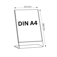 DIN A4 L-Ständer im Hochformat aus Acrylglas Flyer Aufsteller, Prospektständer