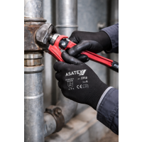Asatex Arbeitshandschuh 3702 – PU-beschichteter Handschuh, schwarz, EN 388, Kat. II