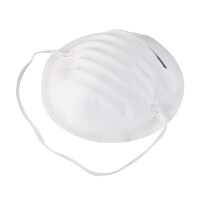 Staubschutzmasken, Mundschutz – Maskenform weiß 1 Stück.